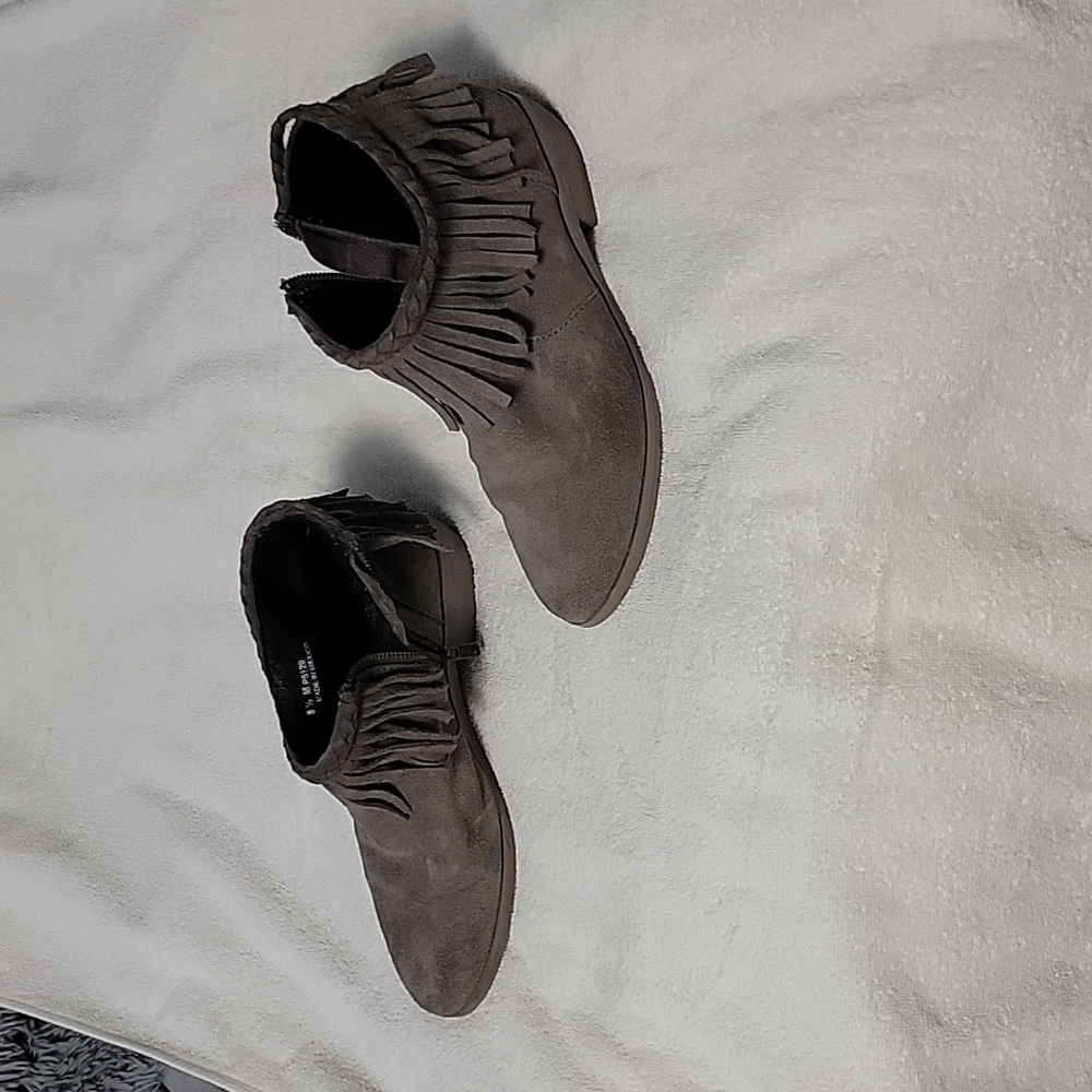 Circle G CORRAL Suede Braided Fringe Booties Sz 8.5 - Picture 2 of 5